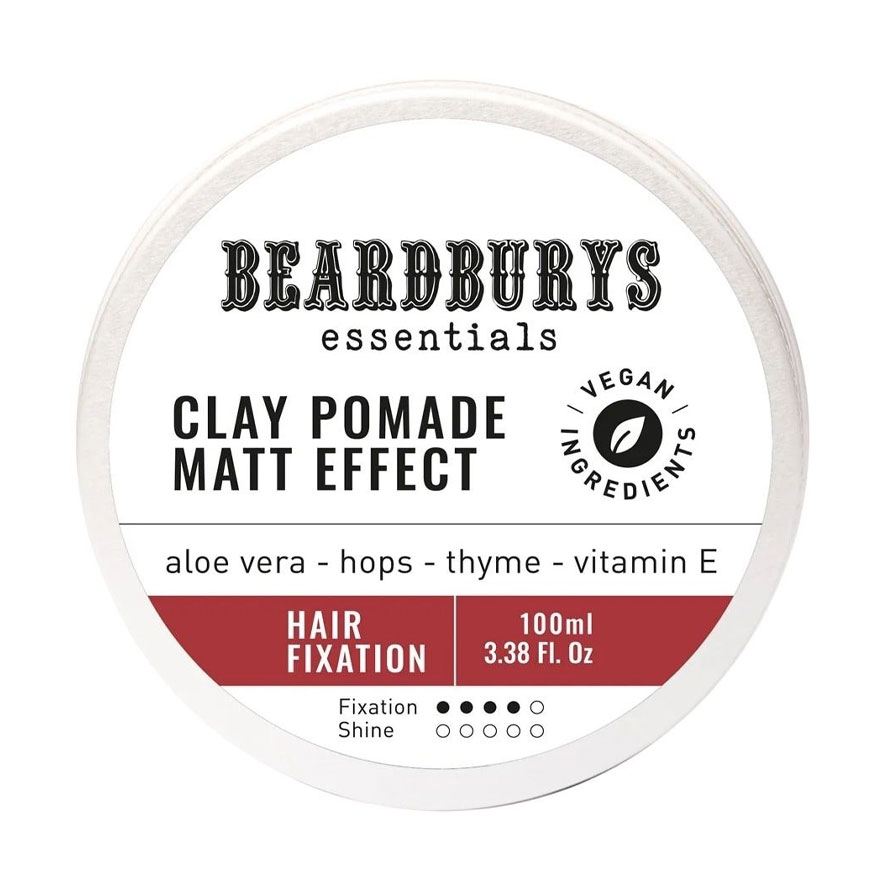 Чоловіча матова помада для укладання волосся Beardburys Essentials Clay Pomade Matt Effect, 100 мл